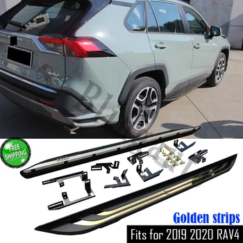 

2Pcs left right Aluminium side step fits for Toyota RAV4 RAV 4 2019 2020 running board Nerf bar pedal protector side stairs