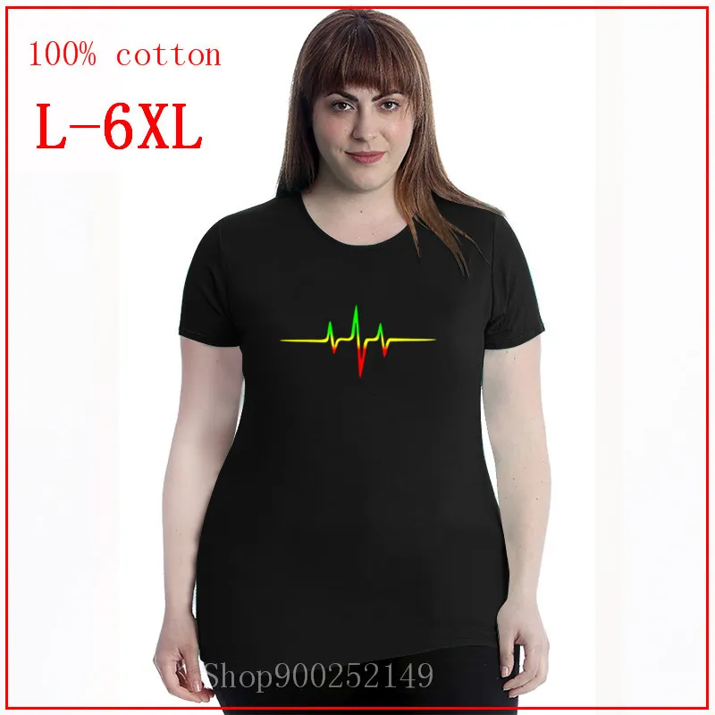 Женская одежда с принтом регги забавная футболка большого размера 4XL 5XL 6XL круглым