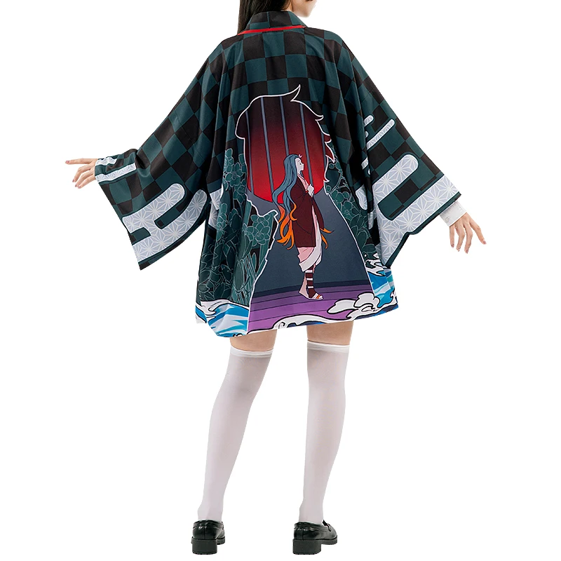 Аниме Косплей Костюм Demon Slayer Kochou Shinobu/Kamado Nezuko/Kamado Tanjirou/Agatsuma Zenitsu Hanori пальто костюмы