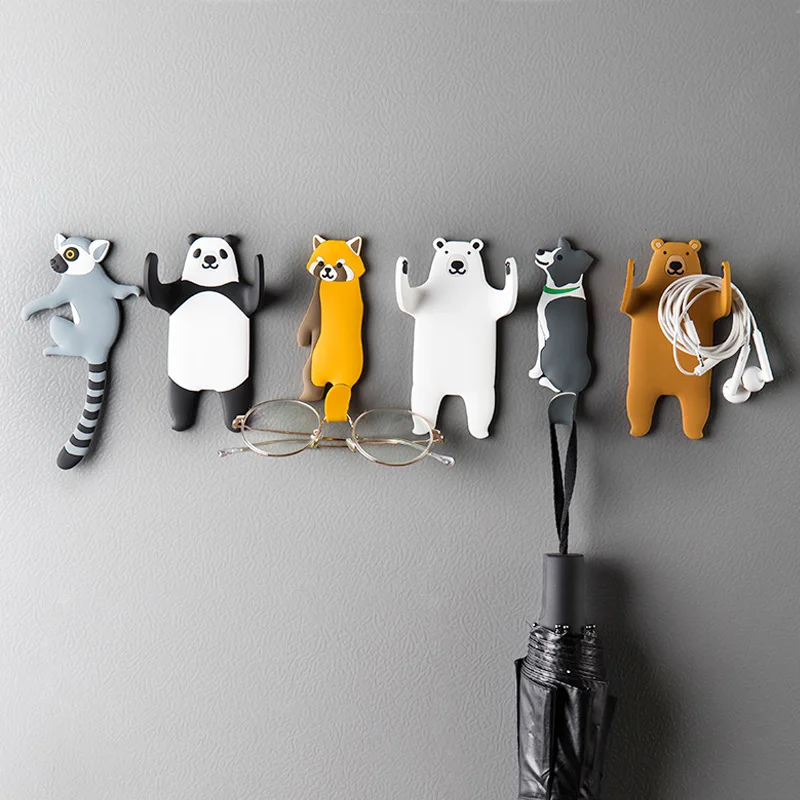 

Nordic Creative Lovely Cartoon Cat Animal Fridge Magnet Hooks Key Holder Wall Home Decor Refrigerator Sticker Hanging Hook