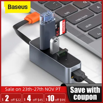 

Baseus USB C Ethernet USB Type C to RJ45 USB 3.0 HUB Adapter for MacBook Pro Xiaomi Mi Box 3/S Samsung S30 Network Card USB Lan