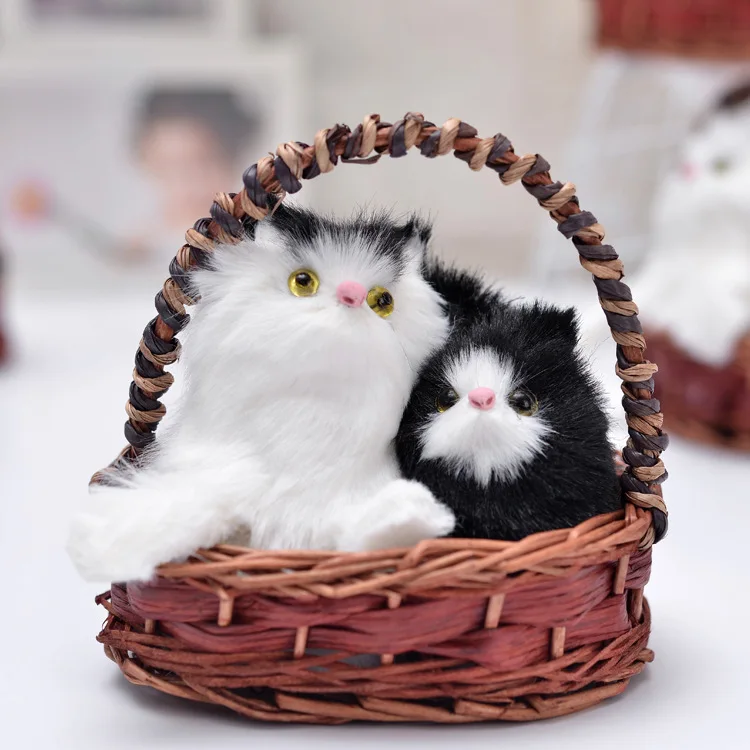 Горячая смешанные цвета плюшевая кукла игрушка коричневый синий разряд голос двойной Кот автомобильные аксессуары украшения спящий Кот