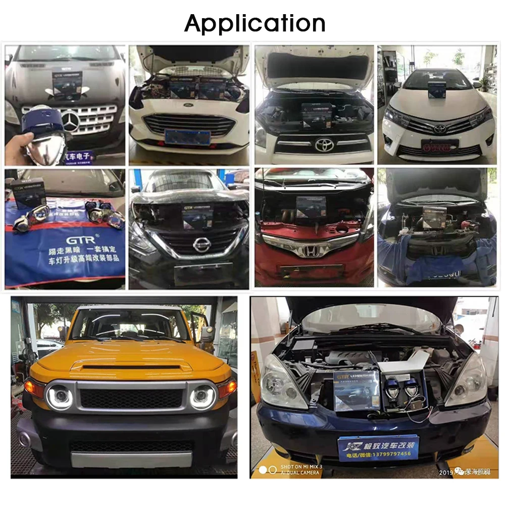 Sanvi 2 шт. GTR 3 дюймов автомобиля Bi светодиодный объектив проектора фар 52 Вт 5800 к Автомобильный светодиодный проектор фары для автомобиля фары модернизации Наборы