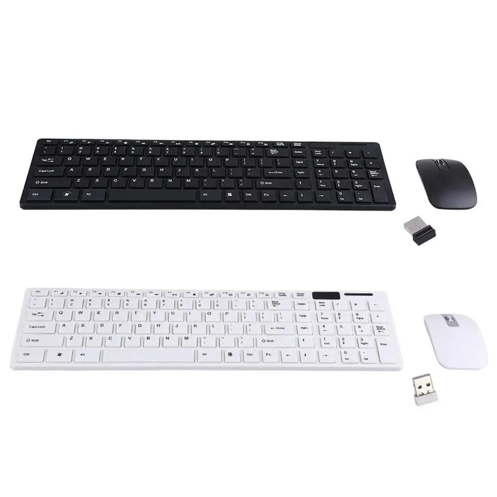 USB Receiver Film for Mac PC Laptop Slim Wireless 2.4G Keyboard Mouse Set