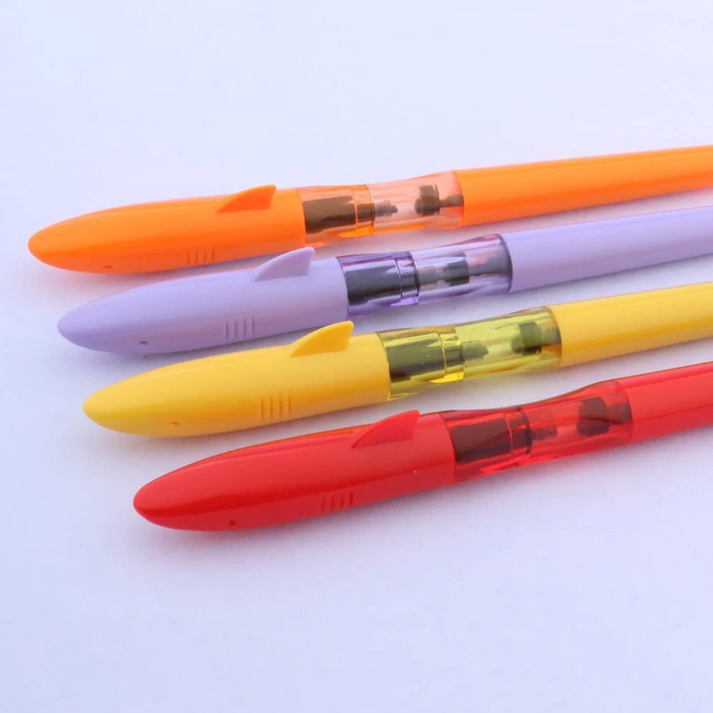 1x Jinhao Shark Orange Plastic Fountain Pen Fine Nib F/0.5mm Student Writing 