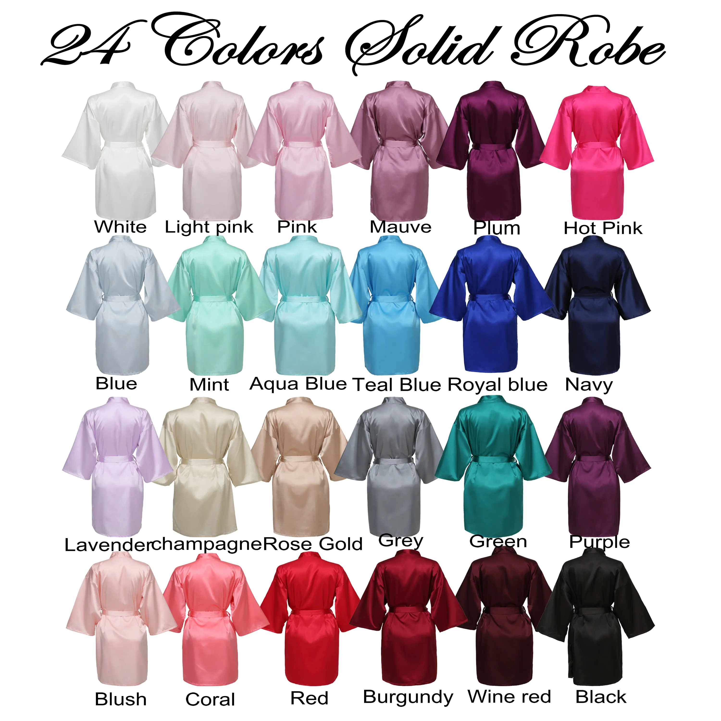 Owiter 2019 Light Pink Gown Satin Silk Robe Wedding Robe Bride Bridesmaid Dressing Women Robes Sleepwear Maid of Honor Gold Word Owiter 2019 Light Pink Gown Satin Silk Robe Wedding Robe Bride Bridesmaid Dressing Women Robes Sleepwear Maid of Honor Gold Word