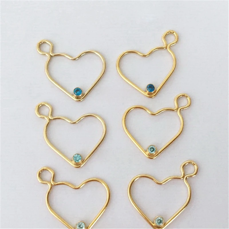14K Gold Filled Heart Charm Charm Birthstone AAA Zircon Charm Birthstone Pendant DIY Jewelry Findings Handmade Accessories
