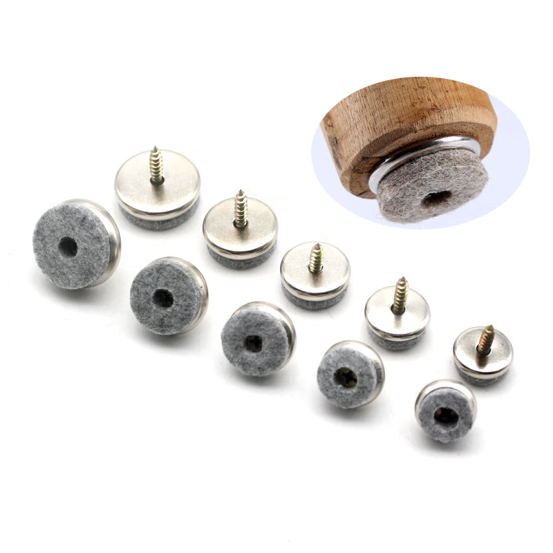 Furniture Felt Glides 18/20/22/24/28mm With Screw For Home Furniture Chair Glider Set Floor Protection Accessories 1