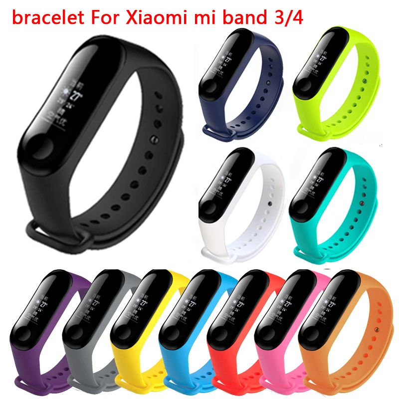

Silicone strap For Xiaomi mi band 3 multicolor replacement bracelet Smart strap for Xiaomi mi band 4 replacement wrist strap