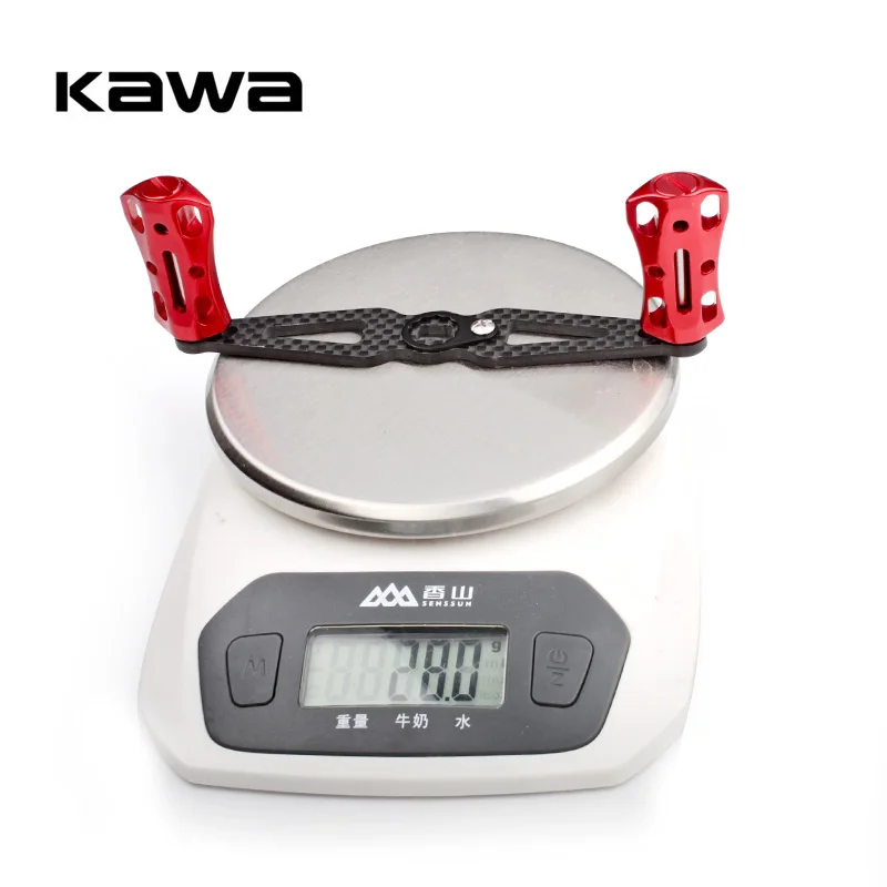 Kawa1pc Fishing Reel Handle Carbon Fiber Handle With Alloy Knob Rocker Accessory Hole size 8X5/7x4mmm Suit for A / D /S