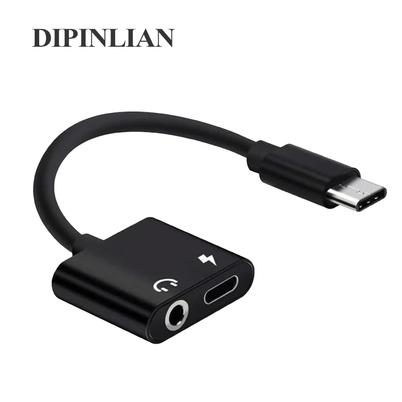 2 в 1 USB C Aux аудио сплиттер адаптер тип-c до 3,5 мм разъем для наушников Тип C конвертер Кабель-адаптер для samsung xiaomi huawei