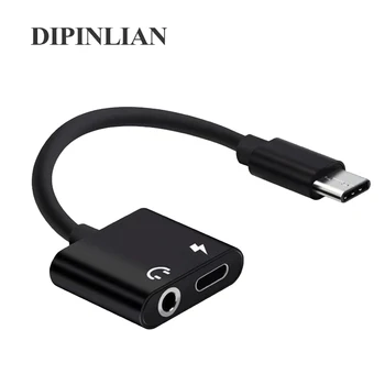 

2 in 1 USB C Aux audio Splitter adapter Type-C to 3.5mm Earphone Jack type c converter Adapter cable For Samsung xiaomi huawei