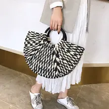 THINKTHENDO соломенная сумка женская модная тканевая Летняя Пляжная Сумка дорожная Праздничная сумка с ручкой