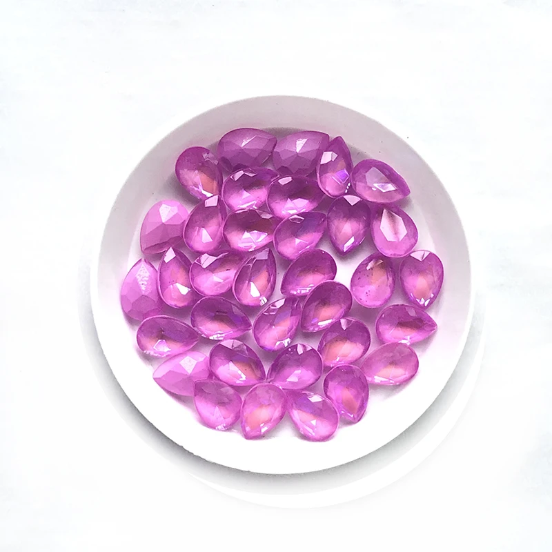 Mocha Light Purple Блестящий список Mocha drop Дизайн ногтей горный хрусталь стекло стиль 7x10 мм капли дождя Дизайн ногтей ювелирные изделия - Цвет: Mocha Light Purple