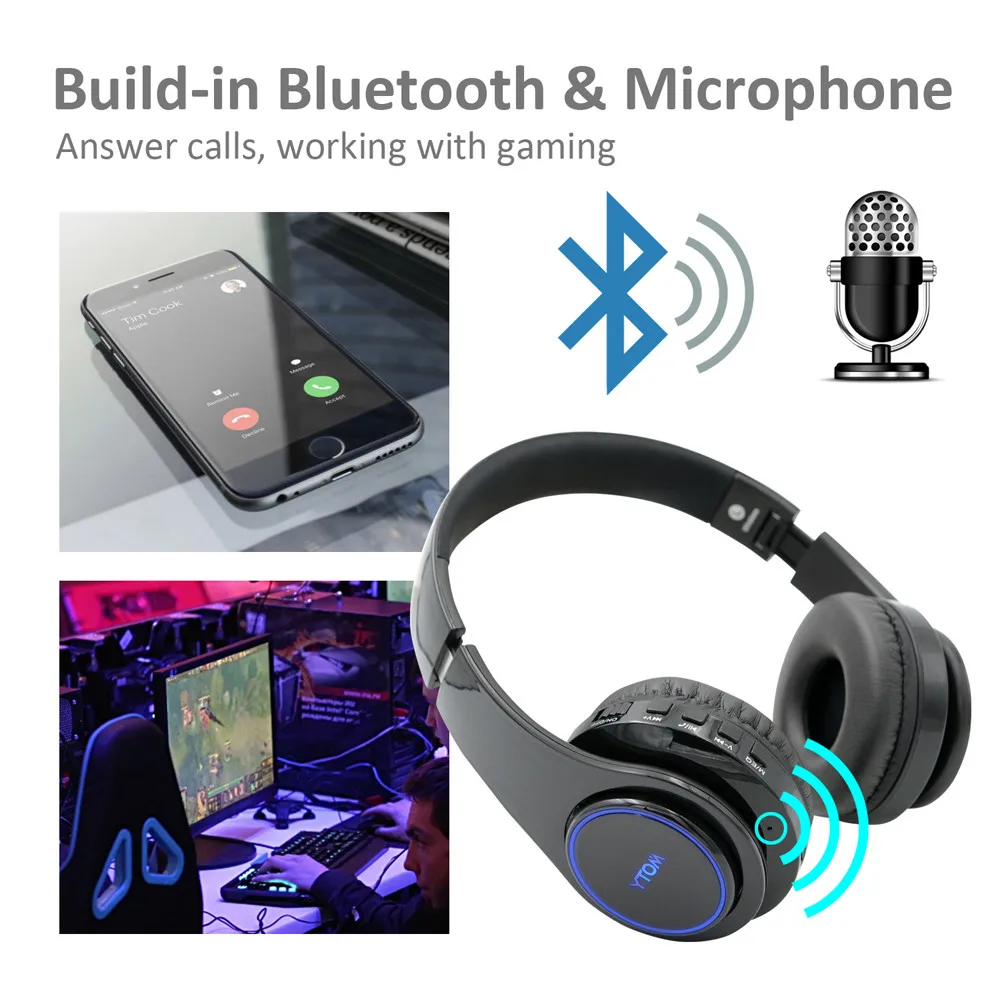 Автопереключатель 7 меняющихся цветов Беспроводная bluetooth-гарнитура карточка с фотографией спортсмена наушники супер-емкость батареи F812