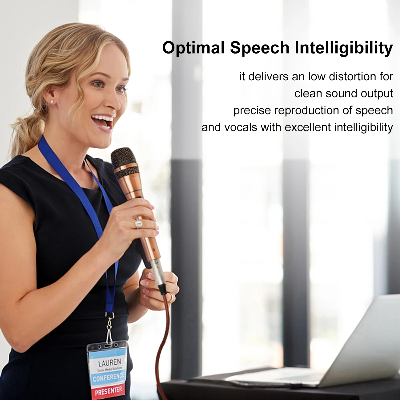 Universal Wired Uni-Directional Handheld Dynamic Microphone Noise Isolation Gold For Outdoor Karaoke Meeting Singing