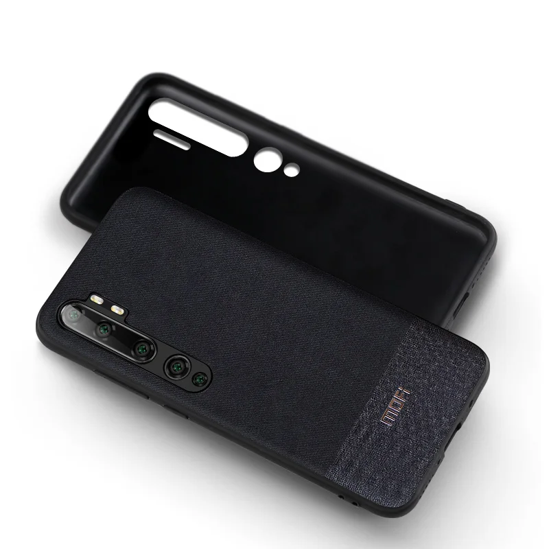 Для Xiaomi Mi Note 10 чехол Mofi для Xiaomi Mi Note 10 чехол Защитная перчатка Капа Coque Funda костюм ткань бизнес человек Темный - Цвет: Navy blue