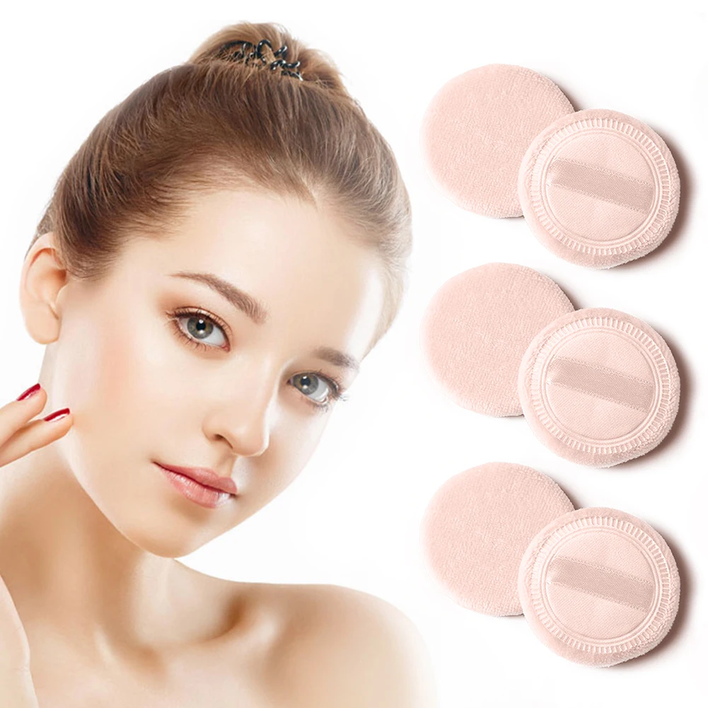 6 Pcs Soft Round Blending Cotton Blend Fluff Surface Portable Facial Casual Women Powder Puff Mini Flesh Tints Cosmetic Tool