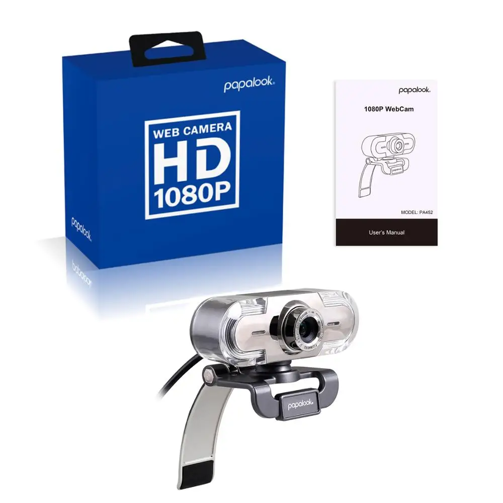 Веб камера PAPALOOK PA452 для ПК Full HD 1080P USB светодиодный фоном|Веб-камеры| |