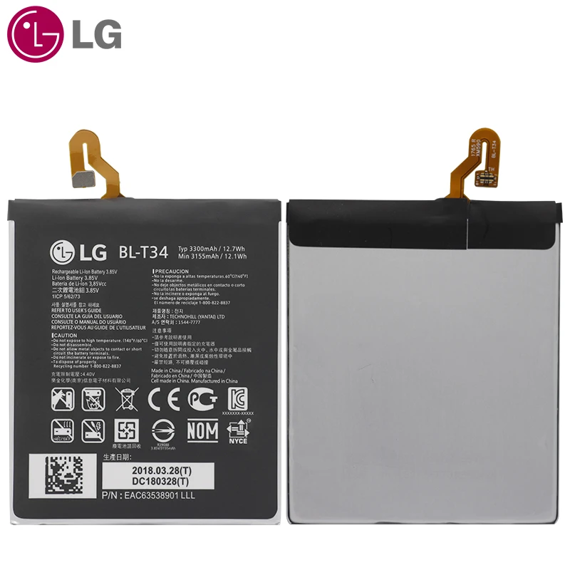LG Original BL-T34 mobel Phone Battery For LG V30 V30A H930 H932 LS998 Replacement Batteries 3155mAh High Capacity with Tools LG Original BL-T34 mobel Phone Battery For LG V30 V30A H930 H932 LS998 Replacement Batteries 3155mAh High Capacity with Tools