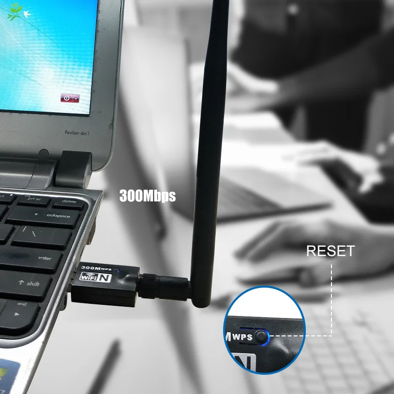 Usb wi fi адаптер для ноутбука 300 м 802.11n 2 4 ГГц|Сетевые карты| |
