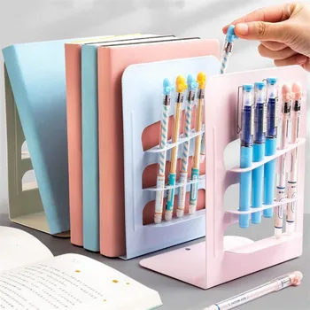 

1 Pair Cute Animal Metal Bookends Book Organizer Books Holder Desktop Bookshelf Christmas Elk Cat Decorative Bookends Non-skid