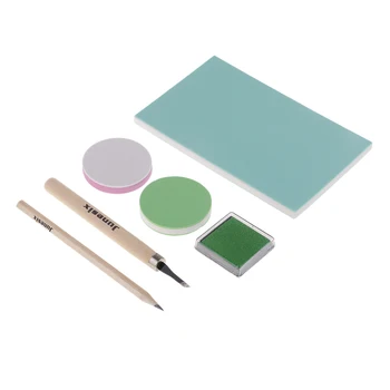 

6 Pieces DIY Rubber Stamp Carving Block Art Chisels Kit Hand Carving Tool for Scrapbook Craft