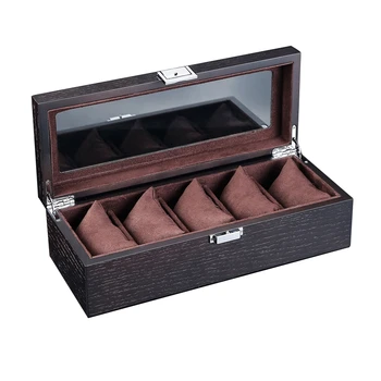 

Wood Watch Display Box Organizer Black Top Watch Wooden Case Fashion Watch Storage Packing Gift Boxes Jewelry Case