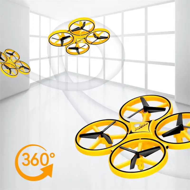 Mini Quadcopter Smart Watch Induction Control Drone Remote Sensing Gesture Aircraft Visible at Night Rotation Interaction UAV