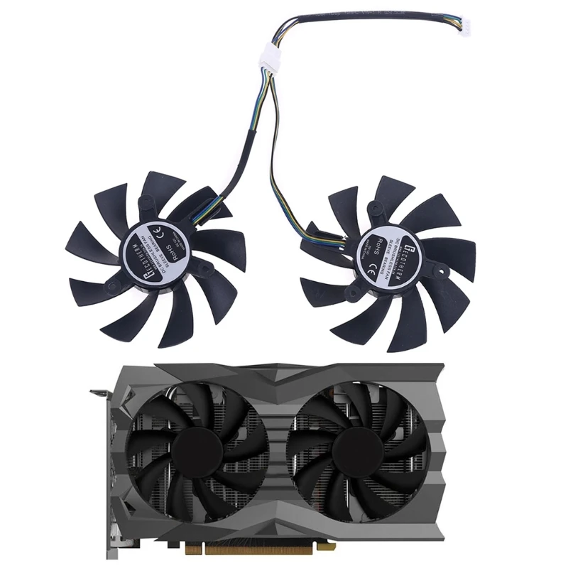 1 Pair 4pin Cooler Fan For Geforce Gtx 1660 Rtx 60 70 Video Graphics Card Fans Cooling Aliexpress