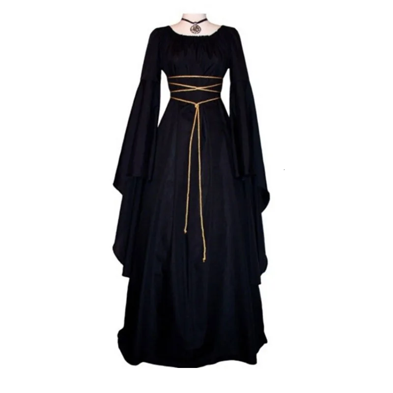 BacklakeGirls винтажное платье с длинными рукавами и круглым вырезом, атласное черное вечернее платье, однотонные Вечерние платья на Хэллоуин Vestidis De Fiesta Largos
