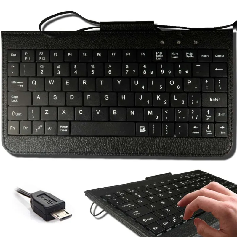 KK & LL для Amazon Fire 7 (5/7/9 Gen 2015 2017 2019 Release) с клавиатурой Alexa Micro USB + кожаный чехол книжка