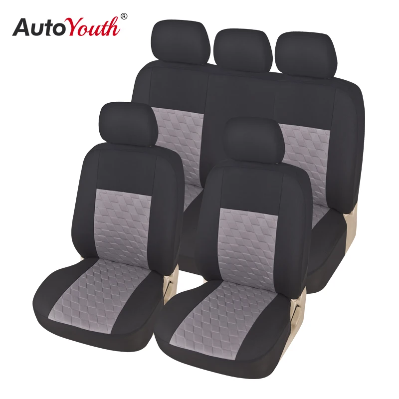 AUTOYOUTH Polyester Fabric Car Seat Covers Universal Fit Most Interior