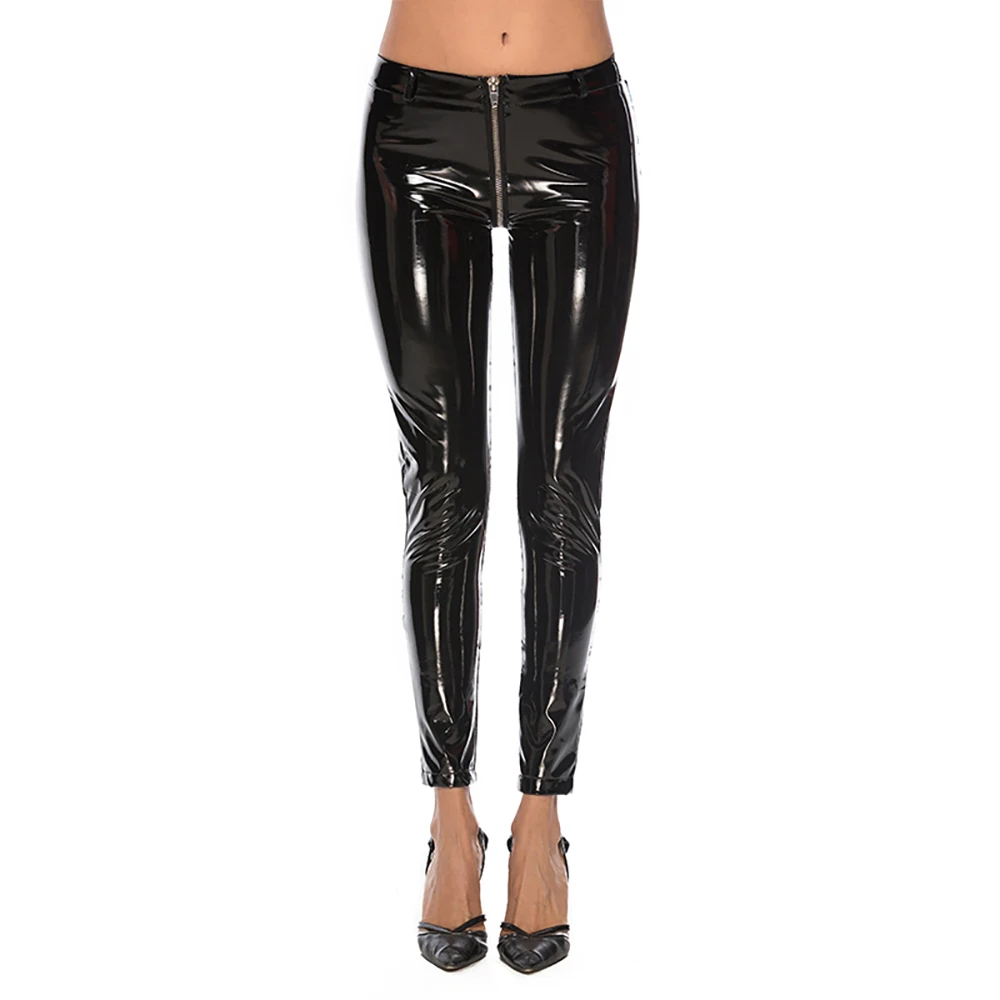 PU Faux Leather Leggings Shiny Skinny 