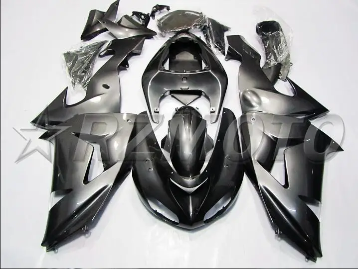4 бесплатных подарка, новинка,, ABS полный обтекатель, набор, пригодный для Kawasaki Ninja ZX-10R ZX10R 2006 2007 06 07 обтекатели, глянцевый серый