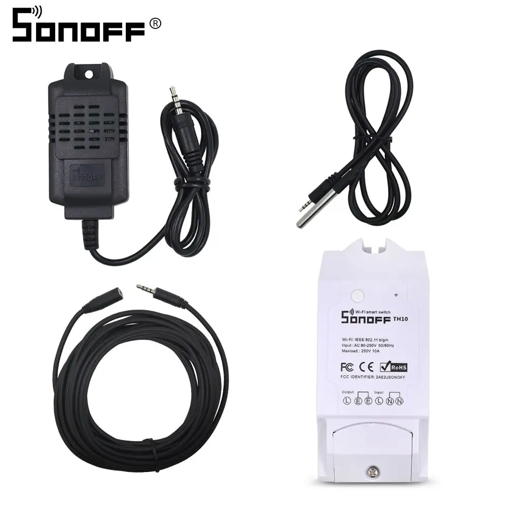 th10 with all Sonoff th10/SI7021/DSB120 датчик температуры и влажности монитор Al560 удлинитель беспроводной умный переключатель Wifi Пульт дистанционного управления Google Home Alexa - Комплект: th10 with all