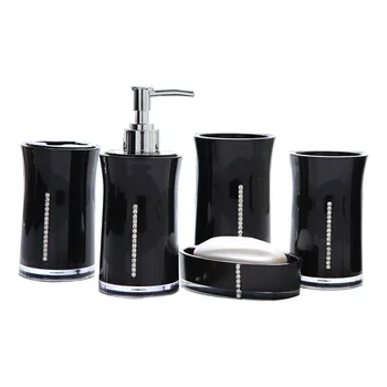

5pcs Mouthwash Cup Toilet Gift Bathroom Accessory Set Acrylic Lotion Bottle Soap Box Washing Tool Simple Hotel Toothbrush Holder