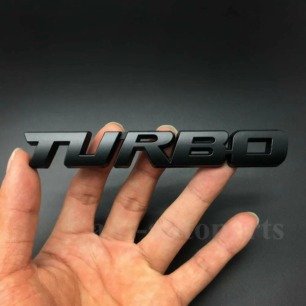 

New Black Metal Turbo Emblem Rear Trunk Tailgate Decal Sticker Badge Emblems