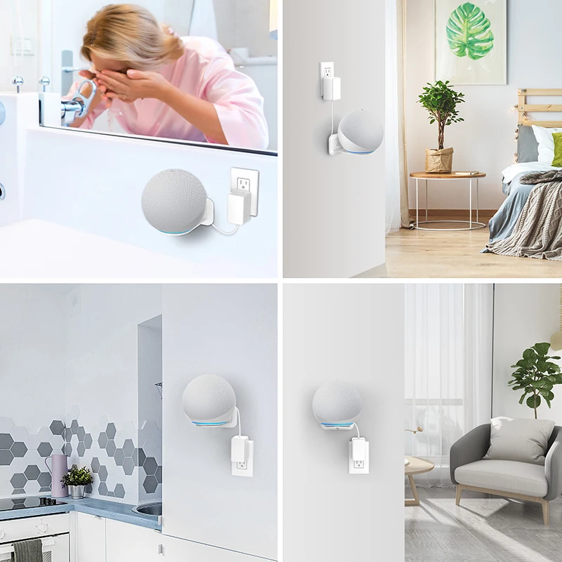 LINGYOU Outlet supporto per montaggio a parete per Alexa Echo Dot 4th & 5th  Gen accessori salvaspazio In camera da letto cucina bagno - AliExpress