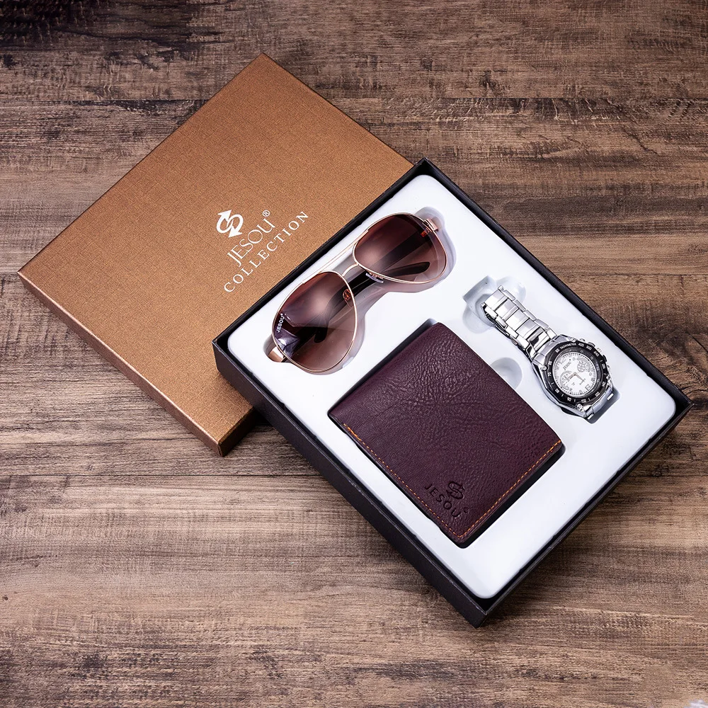 

Men's Gift Set Beautifully Packaged Watch + Wallet Sunglasses Set Cool Creative Combination Set Watch