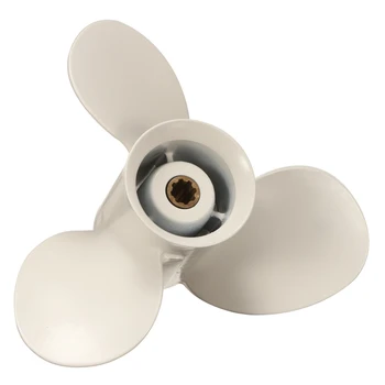 

63V-45945-10-EL Aluminium Alloy 9-1/4 X 9 Marine Outboard Propeller for Yamaha 9.9-15HP R Rotation 8 Spline Tooth 3 Blades