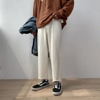 

2019 Autumn Men's Casual Pants Fashion Trend Baggy Homme Classic Cargo Pocket Jeans Pants Biker Denim Loose Trousers Size S-2XL