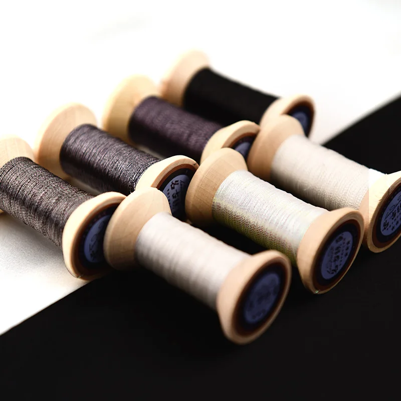 black and white series of Gold thread/French embroidery thread/embroidery spool/colorful gold embroidery thread /50 meters/roll