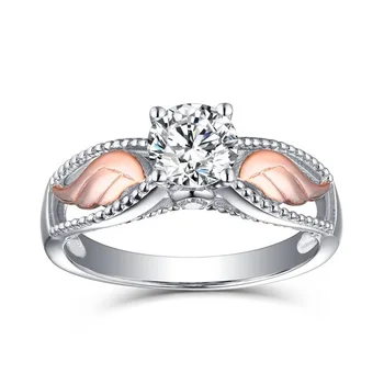 

Fashion Angel Wings Zircon Ring Exquisite Simple Female Romantic Birthday Gift