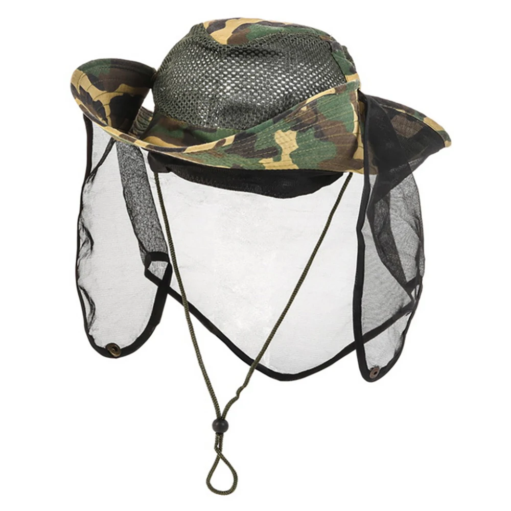 Camouflage Visor Mesh Breathable Anti-insect Net Neck Protector Fishing Cap