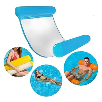 

Summer Water Hammock Floating Swimming Pool Single Inflatable Air Mattress Beach Lounger Floating Outdoor Foldable Sleeping Bed