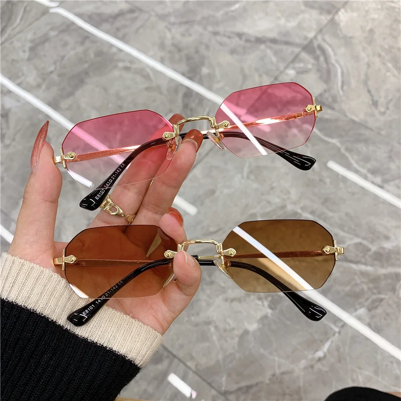 KAMMPT Retro Sunglasses Fashion Men/Women Luxury Brand Design Rimless Sun  Glasses Vintage Frameless Eyeglasses UV400