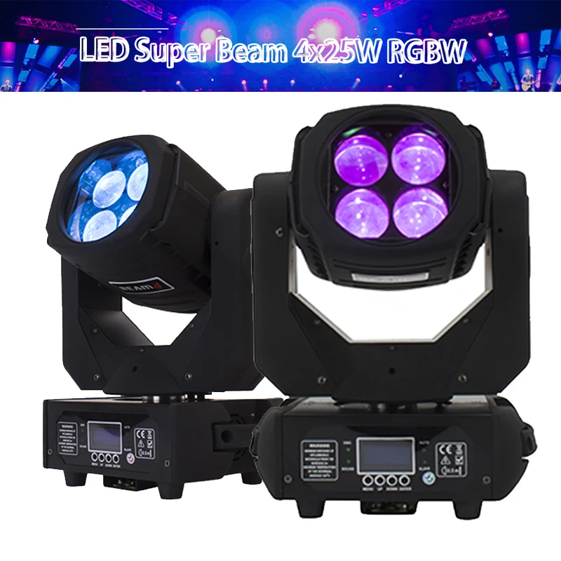 Djworld 150W светодиодный 4x25 Вт супер луч движущийся головной светильник 14/16CH для DJ