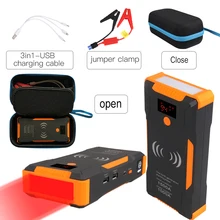 Пусковое устройство 22000 мАч автомобильное пусковое устройство с быстрым беспроводным зарядным устройством аварийный автомобильный аккумулятор зарядное устройство автомобильное зарядное устройство 12 В