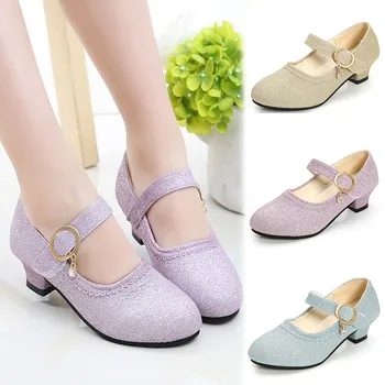 

2020 Newest Autumn Girls Leather Shoes Children Girls Baby Princess Bowknot Sneakers Pearl Diamond Single Shoes Kids Dance Shoes